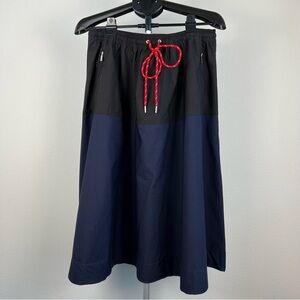 NWT Free Assembly Colorblock Midi Skirt Navy Black Red Drawstring Size M
